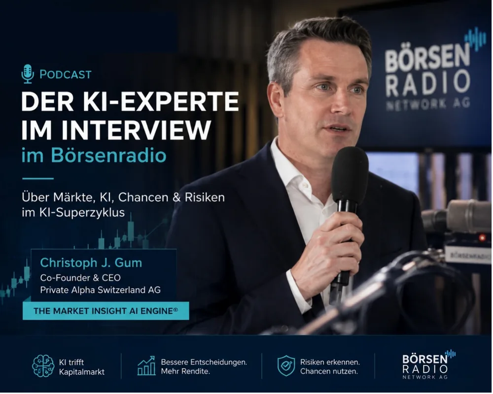 Christoph Gum in the Börsenradio studio
